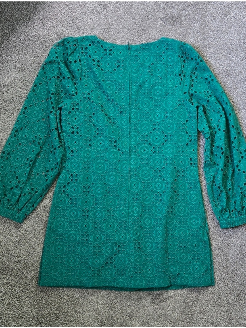 Lilly Pulitzer Emerald Green Eyelet Long-Sleeve Shift Dress - Picture 5 of 5